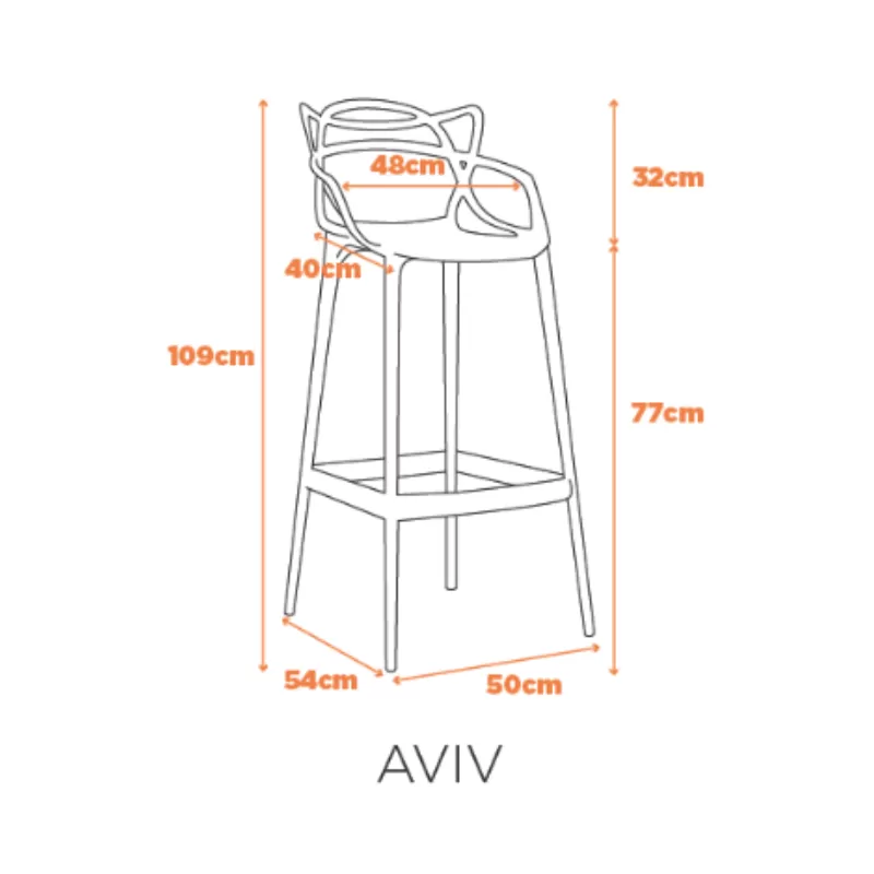 Banqueta Aviv Fixa - Base Em Aço - Cores