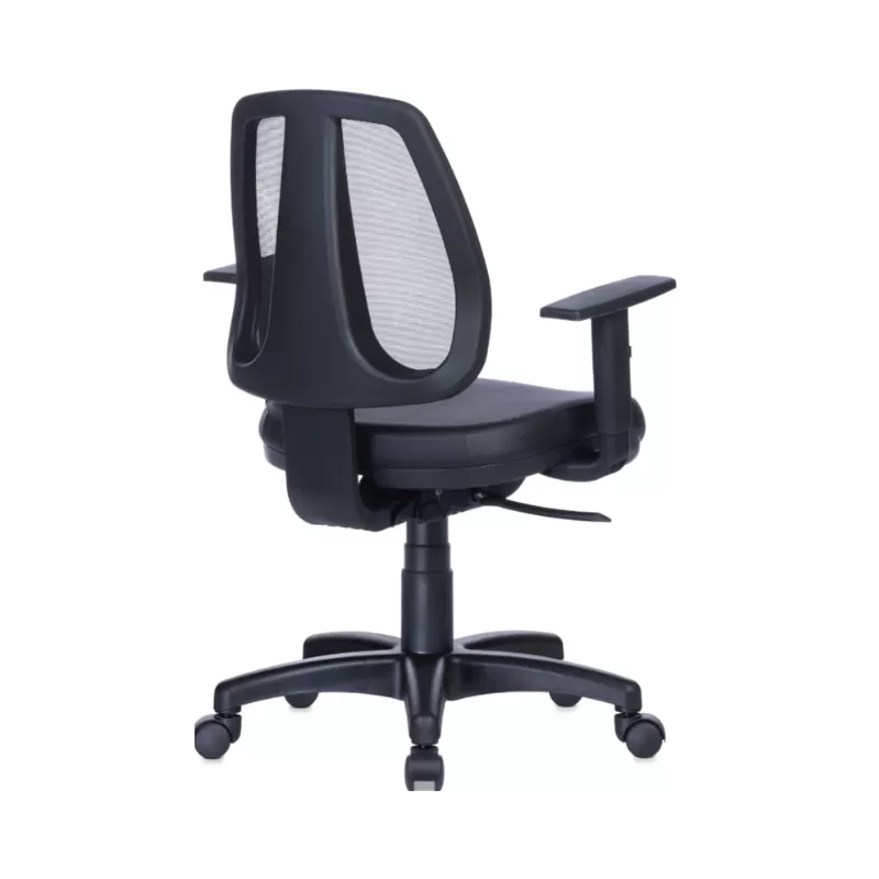 Cadeira Ergonômica Back System NR17 Executiva Rhodes Encosto Tela Preta